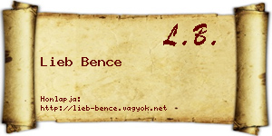 Lieb Bence névjegykártya